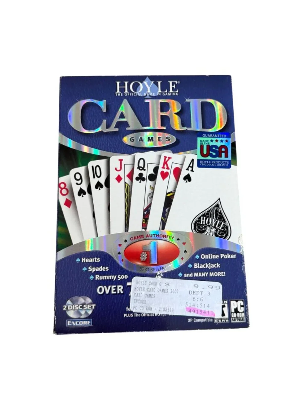 Hoyle Card Games 2007 PC 2 Disc Set 75+ Classics Poker Hearts Spades Blackjack